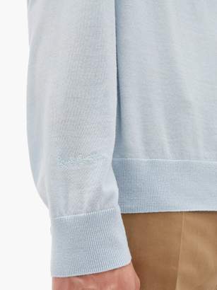 Paul Smith Logo-embroidered Merino Wool Sweater - Mens - Light Blue