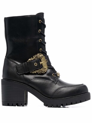Versace Jeans Couture Buckled Leather Boots