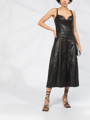 Alexander McQueen Bustier Top Flared Midi Dress