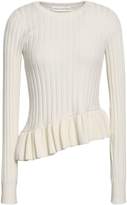 Thumbnail for your product : Robert Rodriguez Ruffle-trimmed Ribbed-knit Top