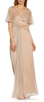 Thumbnail for your product : Adrianna Papell Metallic Mesh Drape A-Line Gown