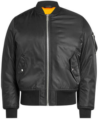 Calvin Klein Satin Bomber Jacket with Shearling Lining