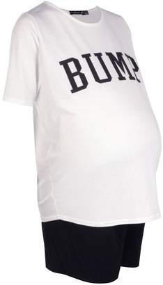 boohoo Maternity Penelope Bump T-Shirt + Short PJ Set