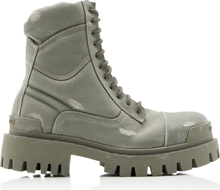 Balenciaga Strike Canvas Combat Boots ShopStyle