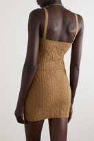 Thumbnail for your product : ZEYNEP ARCAY Stretch Cable-knit Mini Dress - Brown