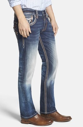 Rock Revival Contrast Stitch Straight Leg Jeans (Marlin)