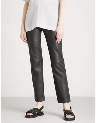Joseph Den straight stretch-leather trousers