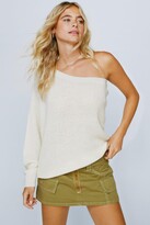 Thumbnail for your product : Nasty Gal Womens Knitted One Shoulder Loose jumper
