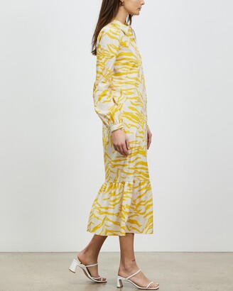 Aligne - Women's Yellow Midi Dresses - Cecilie Shirt Dress - Size 42 at The Iconic