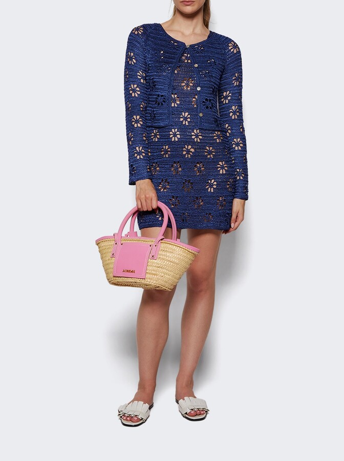 Calle Del Mar Floral Crochet Cardigan Navy