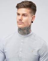 Thumbnail for your product : Farah Brewer Slim Fit Grandad Oxford Shirt in Light Gray