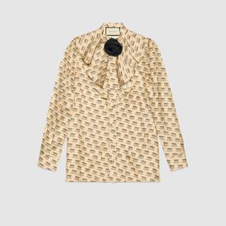 Gucci stamp silk shirt