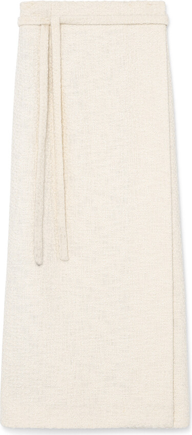 ANOTHER TOMORROW Tweed Wrap Skirt