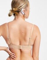 Thumbnail for your product : ASOS Maternity DESIGN Maternity Miley moulded & lace bra in beige