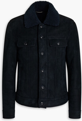 Dolce & Gabbana Leather-trimmed shearling jacket