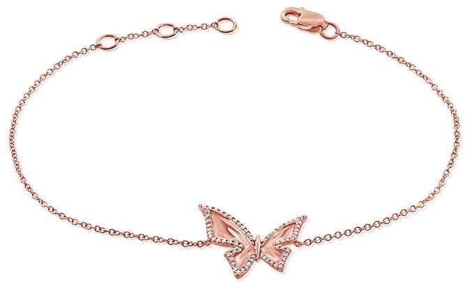 Sabrina Designs 14K Rose Gold 0.17 Ct. Tw. Diamond Butterfly Bracelet