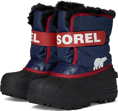 Sorel Kids Childrens Snow Commander (Toddler/Little Kid) Kids Shoes Nocturnal/Sail Red : 13 Little Kid M, Synthetic