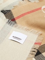 Thumbnail for your product : Burberry Love-print Checked Cashmere Scarf - Beige Multi