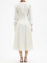 Thumbnail for your product : Alessandra Rich Macramé Lace-appliqué Wool-blend Midi Dress - White Multi