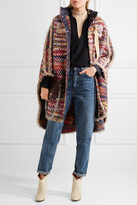 Thumbnail for your product : See by Chloe Bouclé-knit Cape - Burgundy