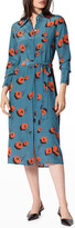 Thumbnail for your product : Equipment Crysta Polka-Dot Floral-Print Midi Dress