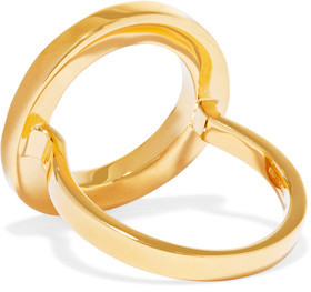 Monica Vinader Pop Circle Gold-Tone Crystal Ring