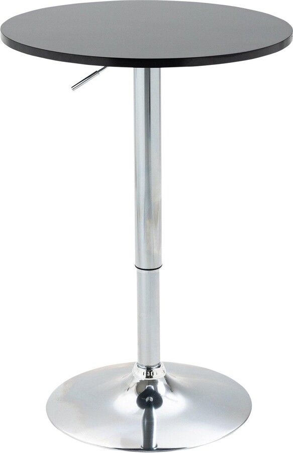 Round Height Adjustable Bar Table Counter Pub Desk with Metal
