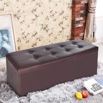 Ebern Designs Jasiir Upholstered Flip Top Storage Bench