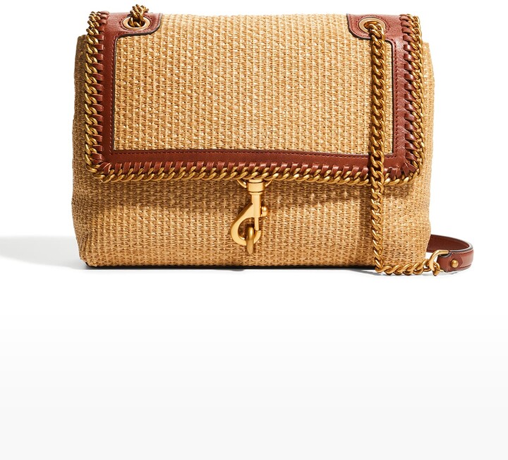 Rebecca Minkoff Edie Woven Straw Chain Shoulder Bag ShopStyle