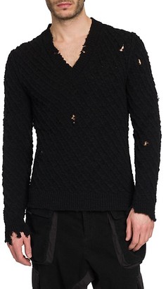 Dolce & Gabbana Distressed V-Neck Sweater