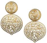 Thumbnail for your product : Kenneth Jay Lane Iman Abdulmjid Satin Gold Filagree Drop Clip Earrings