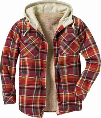 red flannel hooded jacket