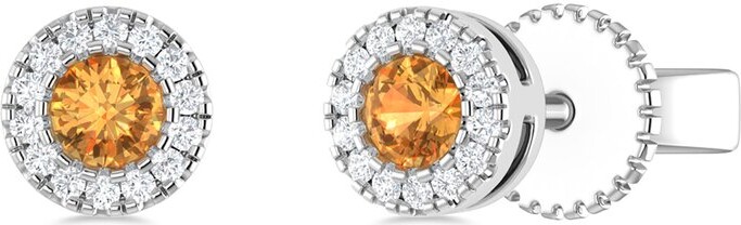 Sabrina Designs 14K 0.16 Ct. Tw. Diamond & Citrine Studs