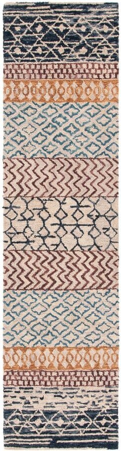 Capri 2 ft. x 17 ft. Ivory/Charcoal Geometric Striped Runner Rug