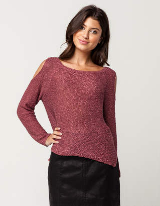Sky And Sparrow Cold Shoulder Womens Sweater
