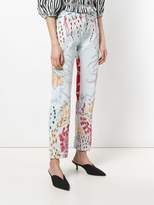Thumbnail for your product : Roberto Cavalli cropped printed jeans