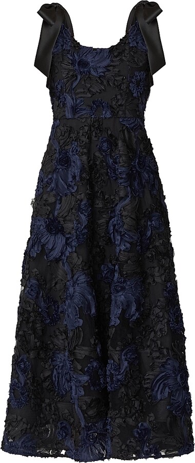Women's Dakota Textured Appliqué Dress - Jet Navy - Size 2