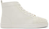 Thumbnail for your product : Christian Louboutin White Lou Spikes High-Top Sneakers