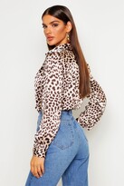 Thumbnail for your product : boohoo Silky Leopard Print Shirt