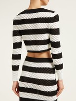 Thumbnail for your product : Dodo Bar Or Margaret Striped Cotton Top - Black White