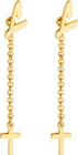 Personalized Planet Women's Script Initial Earring with Cross Dangle Button Drop Earrings