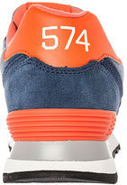 Thumbnail for your product : New Balance The 574 Pennant Sneaker in Navy and Orange