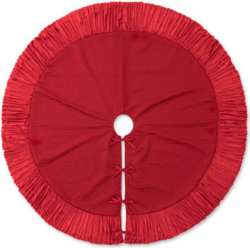 Glitzhome Ruffled Christmas Tree Skirt