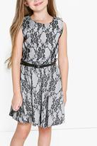 Thumbnail for your product : boohoo Girls All Over Lace Belted Skater Dress