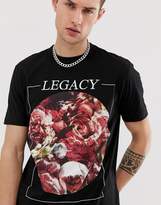 Thumbnail for your product : ASOS Design DESIGN t-shirt with floral print and embroidery slogan