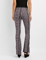 Thumbnail for your product : Charlotte Russe Printed Lace-Up Flare Pants