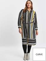 Thumbnail for your product : Evans Stripe Shirt Dress - Black And Yellow