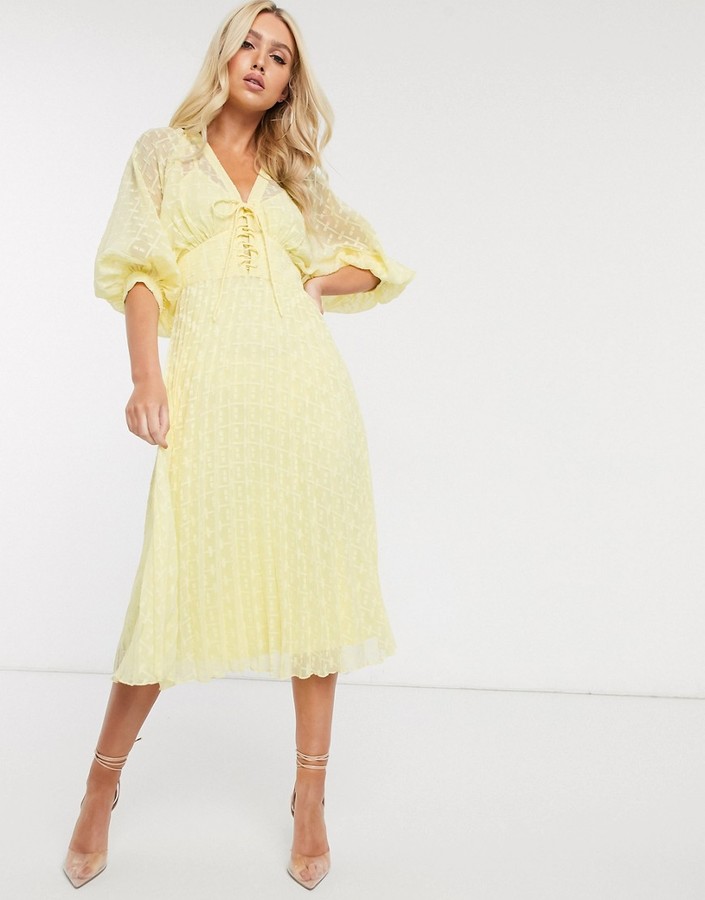 asos yellow midi dress