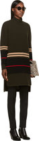 Thumbnail for your product : Givenchy Dark Olive Striped Long Turtleneck Sweater