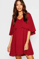 Thumbnail for your product : boohoo Woven Cape Detail Skater Dress